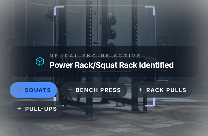 Andes scanning a power rack and identifying exercises